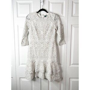 Lauren Ralph Lauren Halima White Lace Long Sleeve Mini Dress Women's Size 2